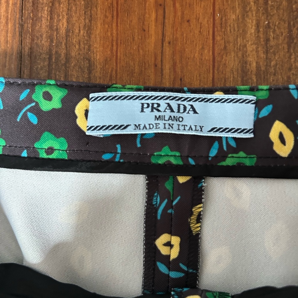 Prada Floral and Lips patterned cigarette pants